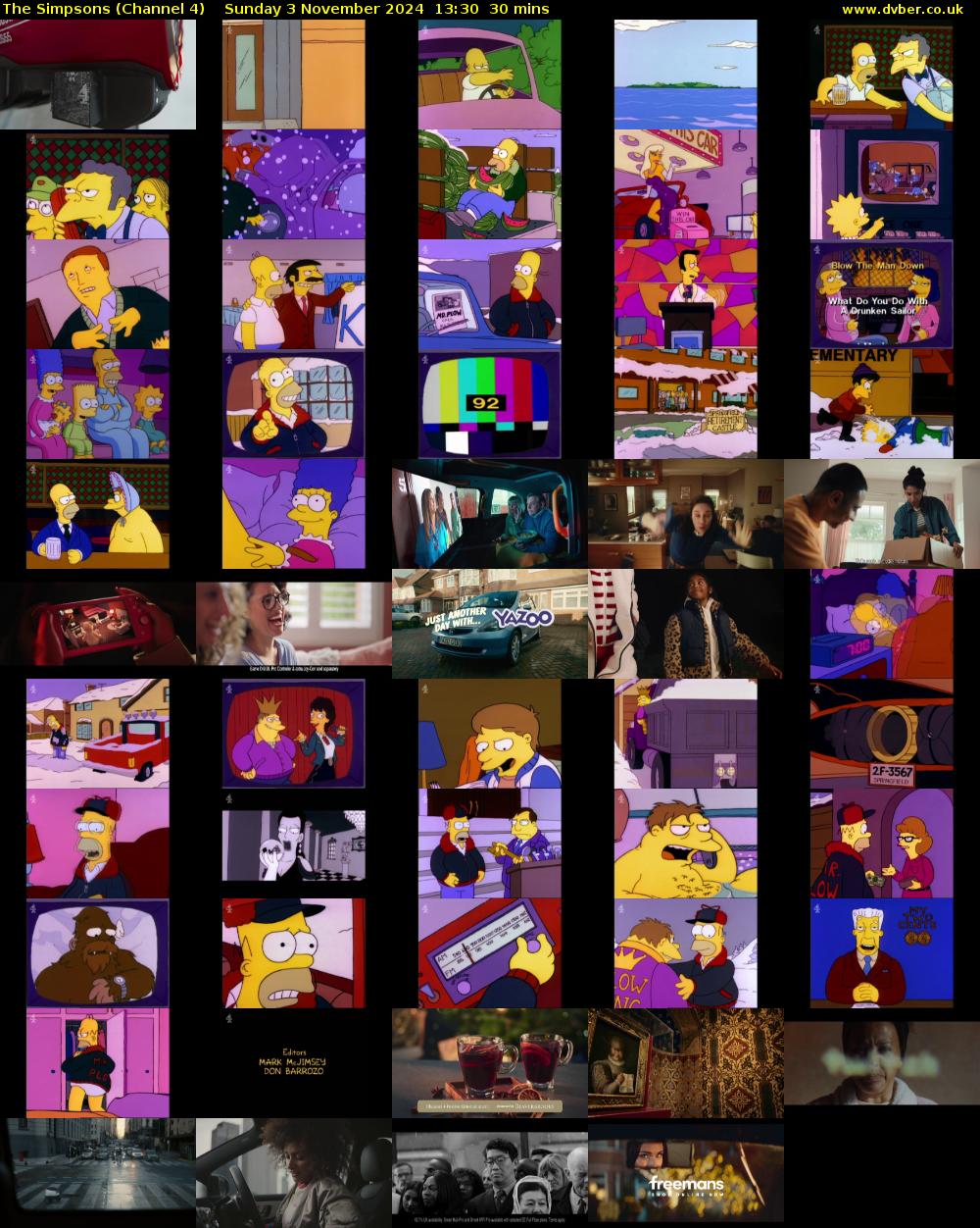 The Simpsons (Channel 4) Sunday 3 November 2024 13:30 - 14:00