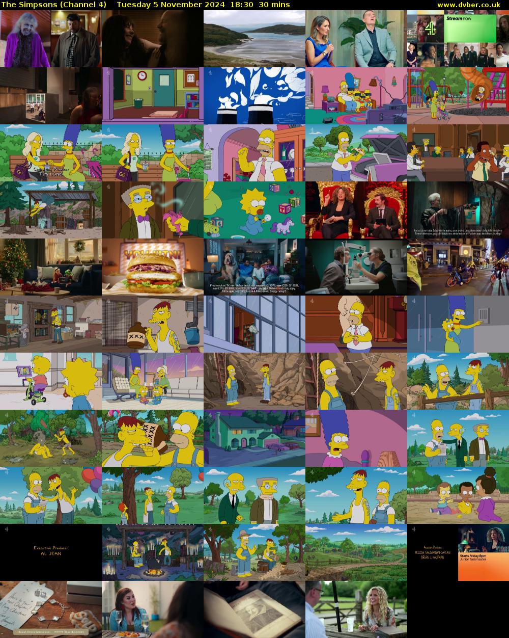 The Simpsons (Channel 4) Tuesday 5 November 2024 18:30 - 19:00