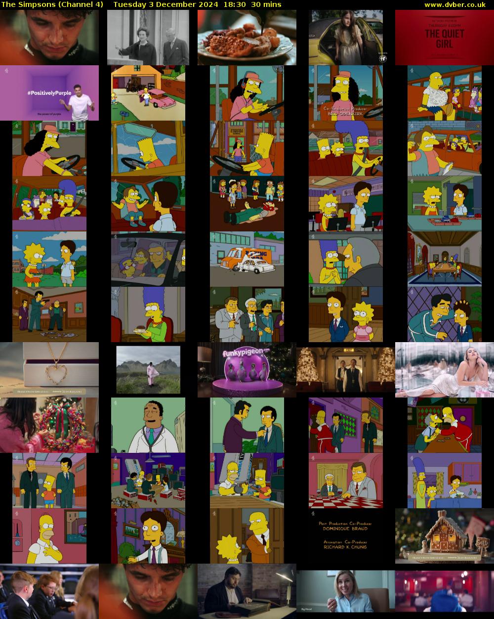 The Simpsons (Channel 4) Tuesday 3 December 2024 18:30 - 19:00