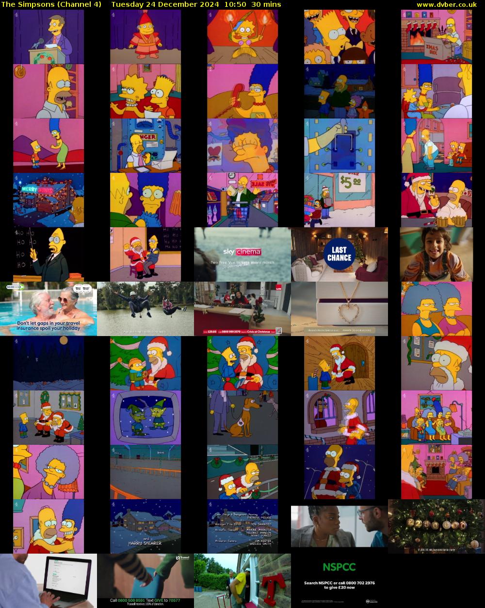 The Simpsons (Channel 4) Tuesday 24 December 2024 10:50 - 11:20