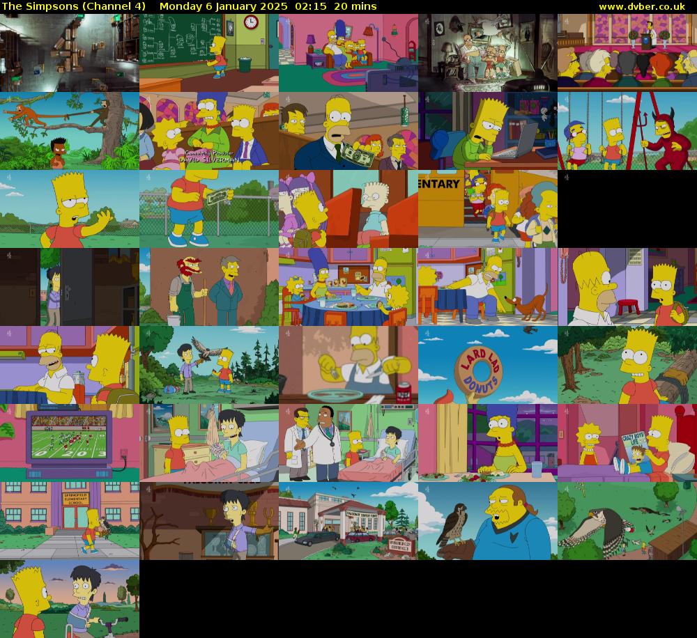 The Simpsons (Channel 4) Monday 6 January 2025 02:15 - 02:35
