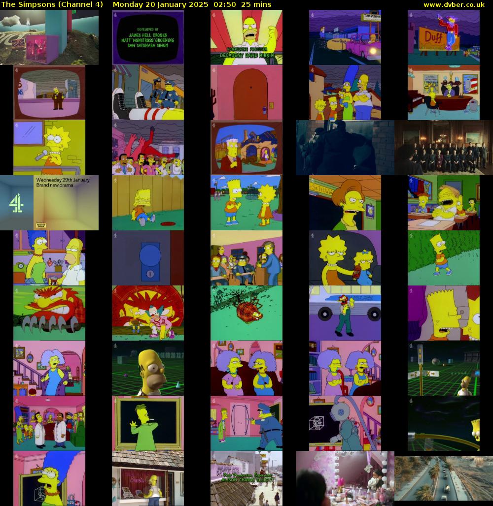 The Simpsons (Channel 4) Monday 20 January 2025 02:50 - 03:15
