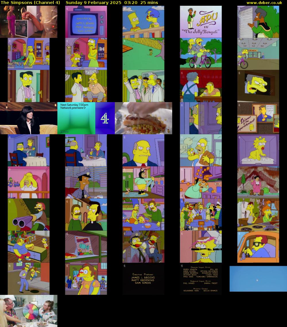 The Simpsons (Channel 4) Sunday 9 February 2025 03:20 - 03:45