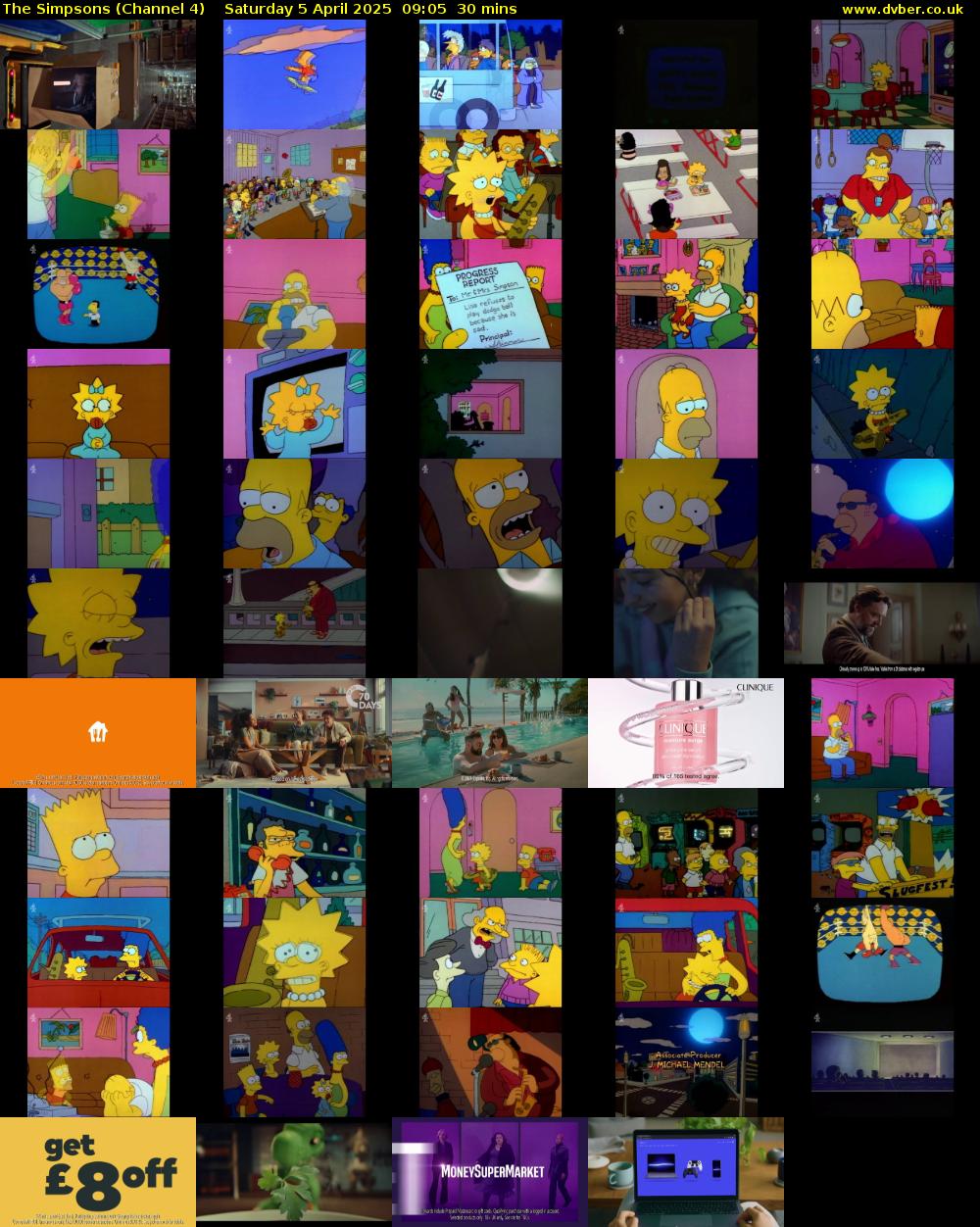 The Simpsons (Channel 4) Saturday 5 April 2025 09:05 - 09:35