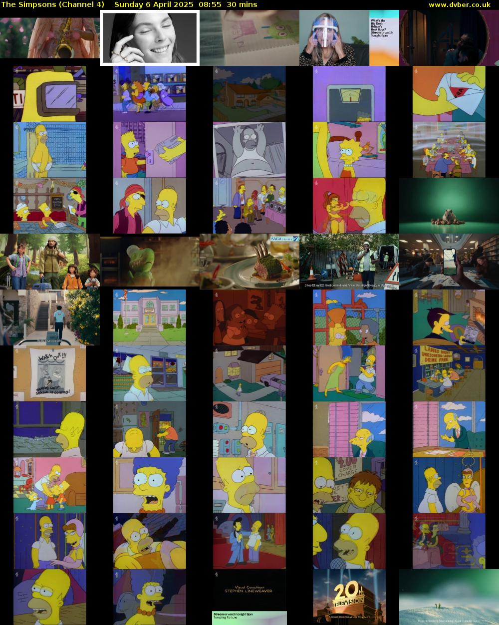 The Simpsons (Channel 4) Sunday 6 April 2025 08:55 - 09:25