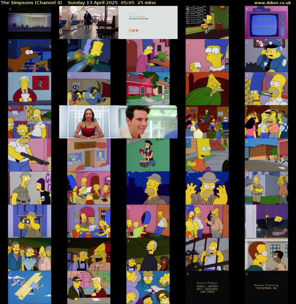 The Simpsons (Channel 4) Sunday 13 April 2025 05:05 - 05:30