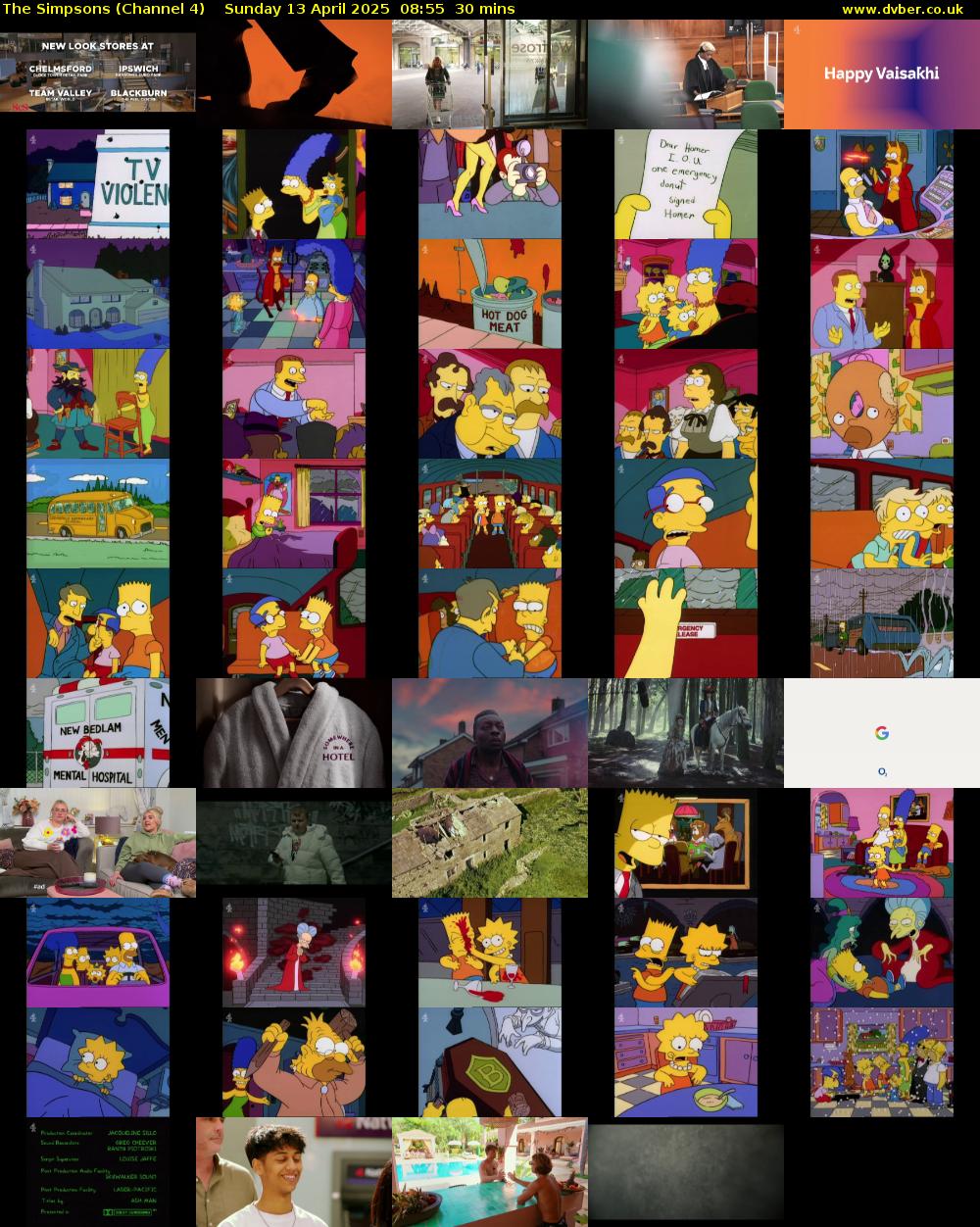 The Simpsons (Channel 4) Sunday 13 April 2025 08:55 - 09:25