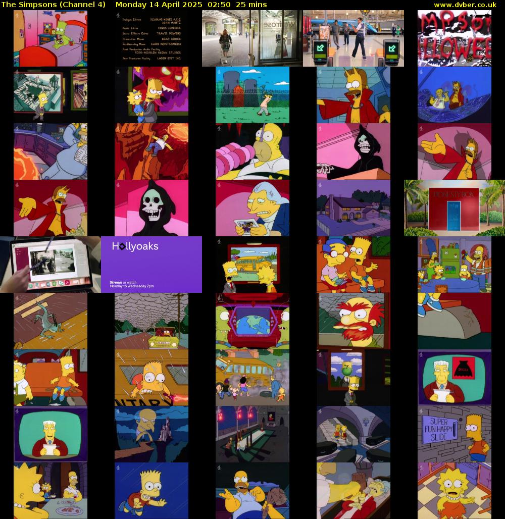 The Simpsons (Channel 4) Monday 14 April 2025 02:50 - 03:15