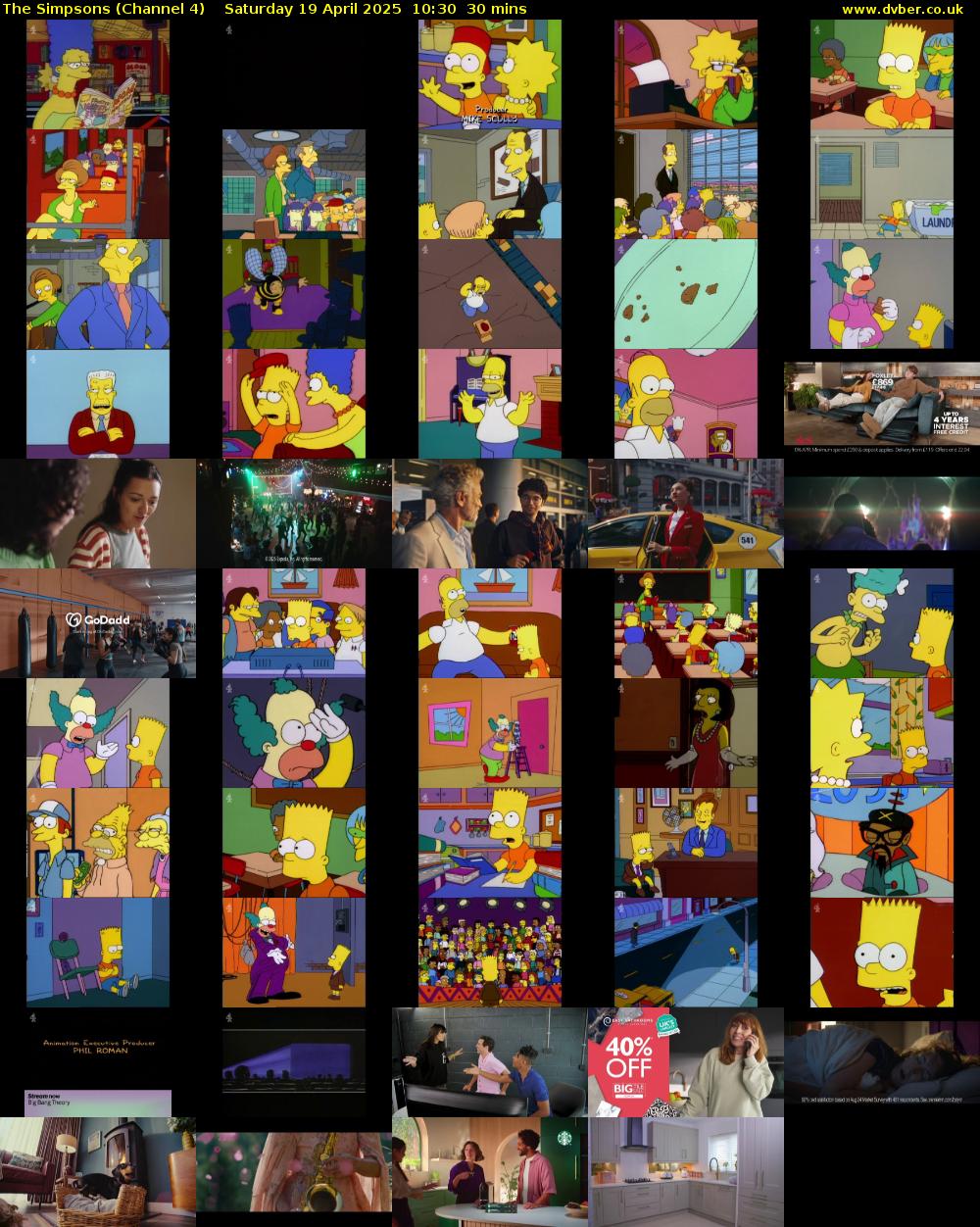 The Simpsons (Channel 4) Saturday 19 April 2025 10:30 - 11:00