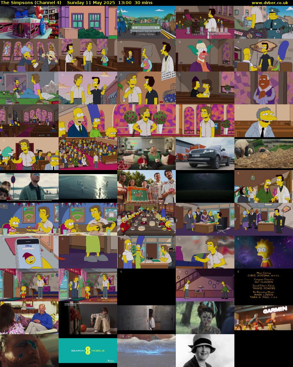 The Simpsons (Channel 4) Sunday 11 May 2025 13:00 - 13:30