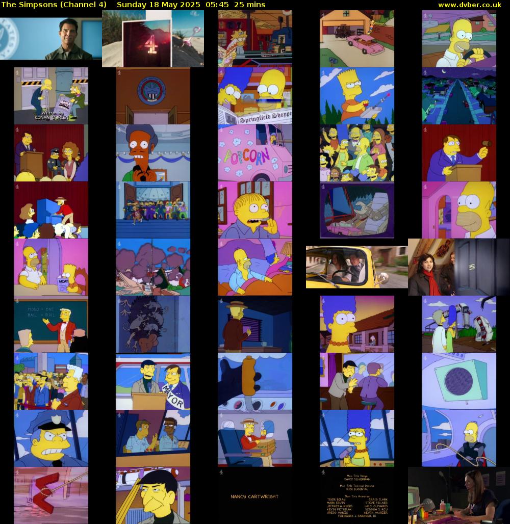 The Simpsons (Channel 4) Sunday 18 May 2025 05:45 - 06:10