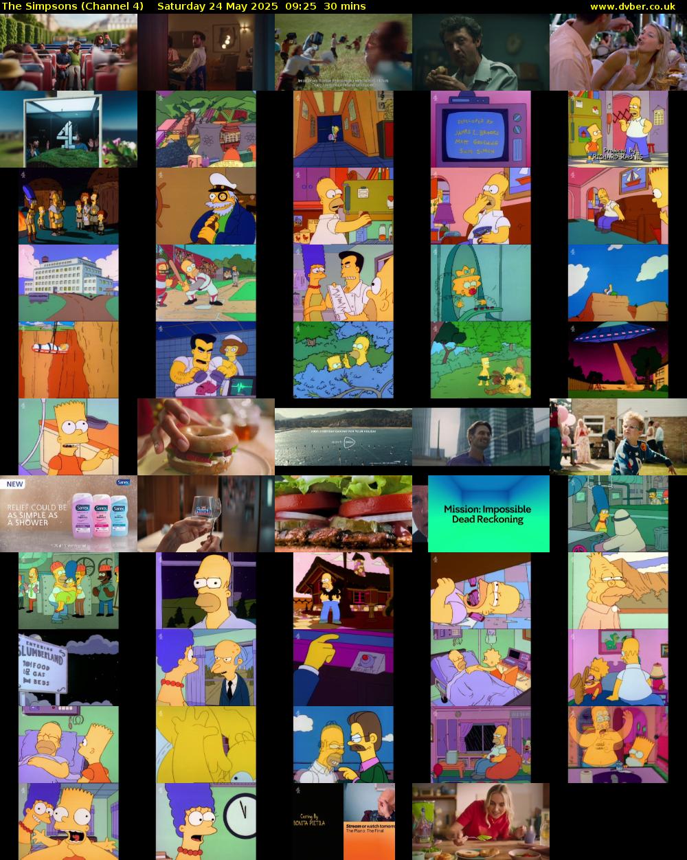 The Simpsons (Channel 4) Saturday 24 May 2025 09:25 - 09:55