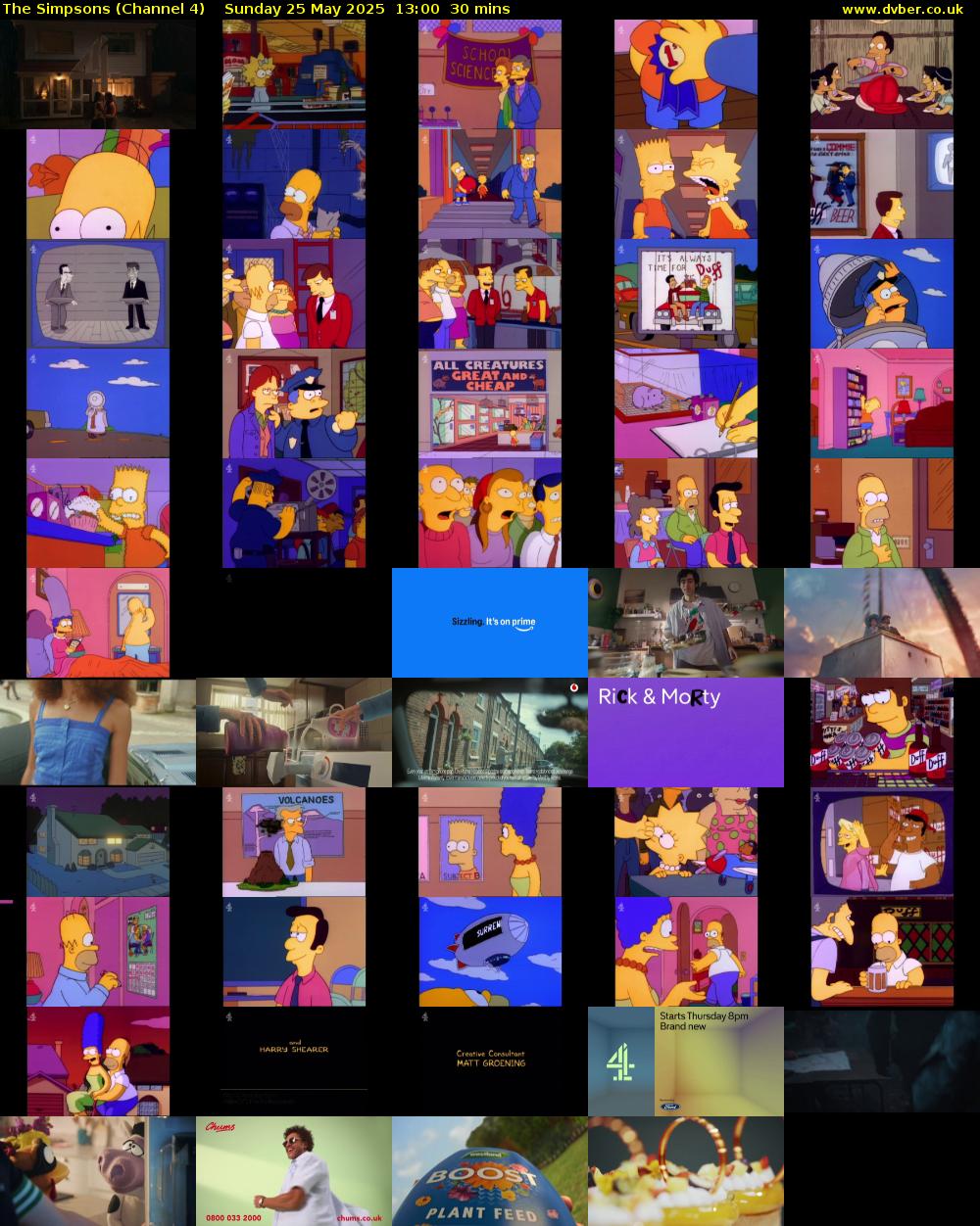 The Simpsons (Channel 4) Sunday 25 May 2025 13:00 - 13:30