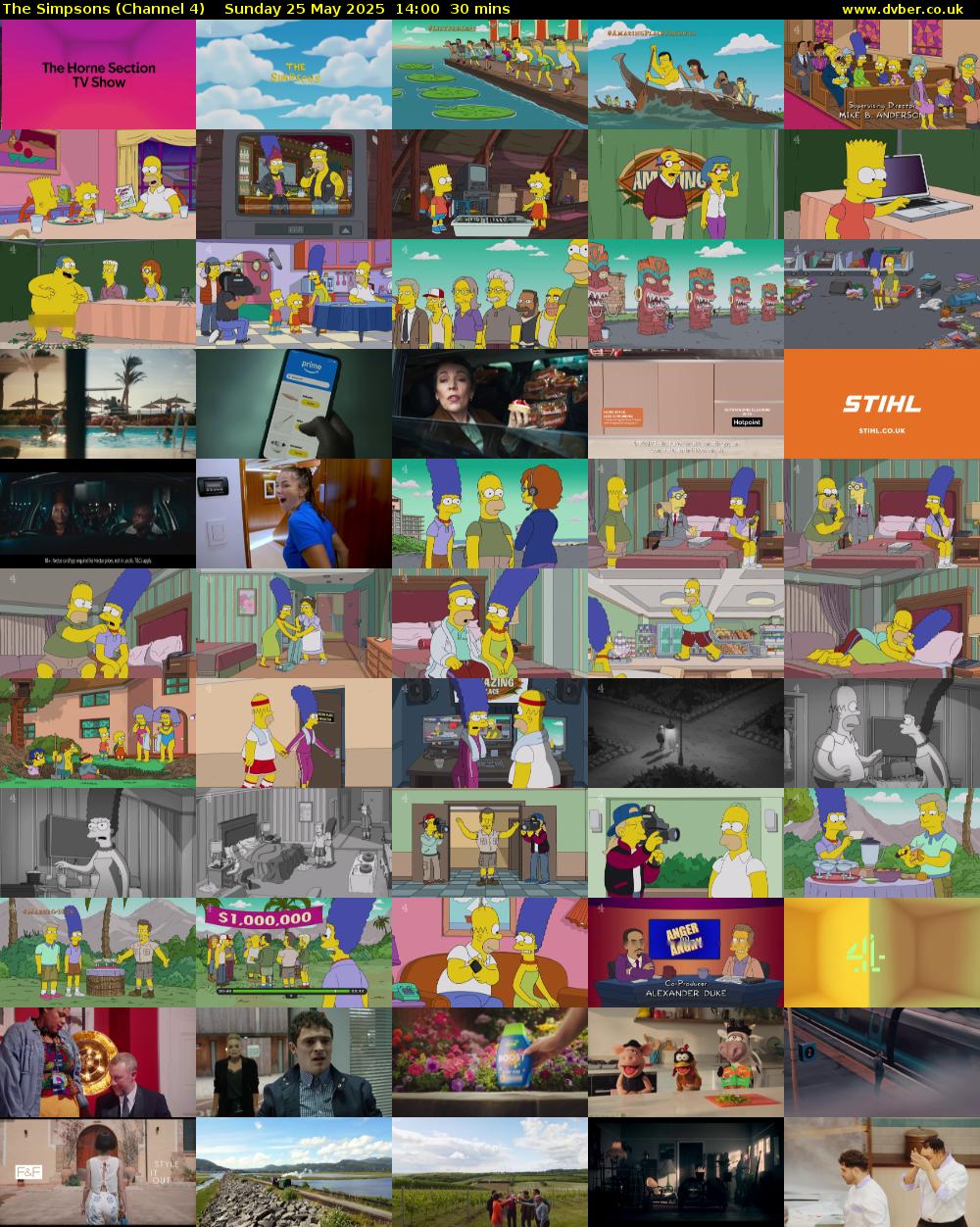 The Simpsons (Channel 4) Sunday 25 May 2025 14:00 - 14:30