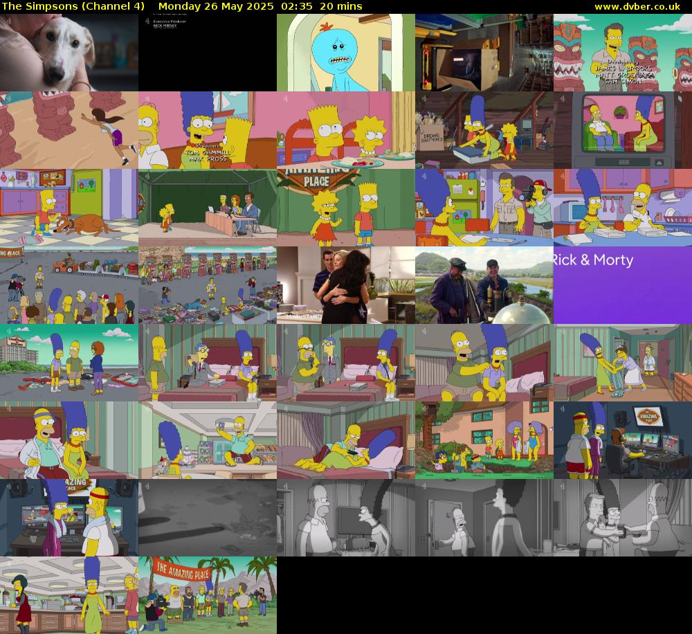 The Simpsons (Channel 4) Monday 26 May 2025 02:35 - 02:55