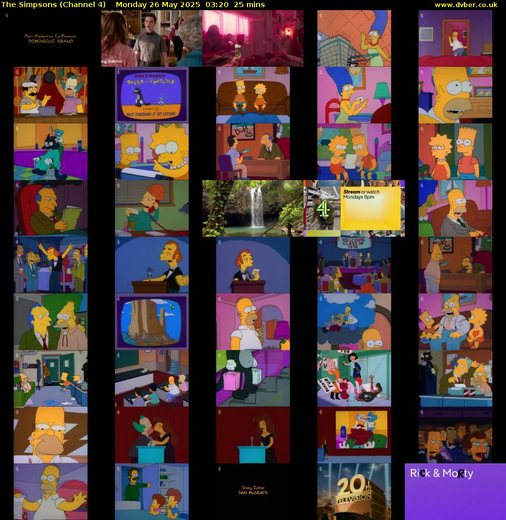 The Simpsons (Channel 4) Monday 26 May 2025 03:20 - 03:45