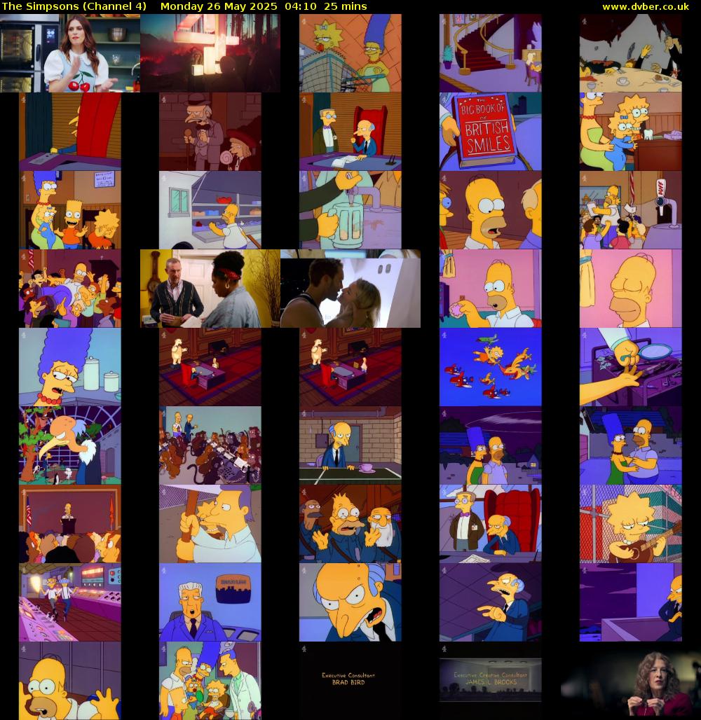 The Simpsons (Channel 4) Monday 26 May 2025 04:10 - 04:35