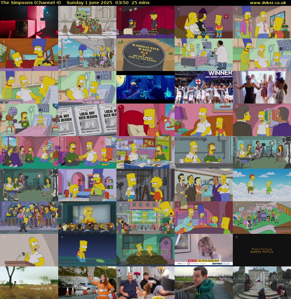 The Simpsons (Channel 4) Sunday 1 June 2025 03:50 - 04:15