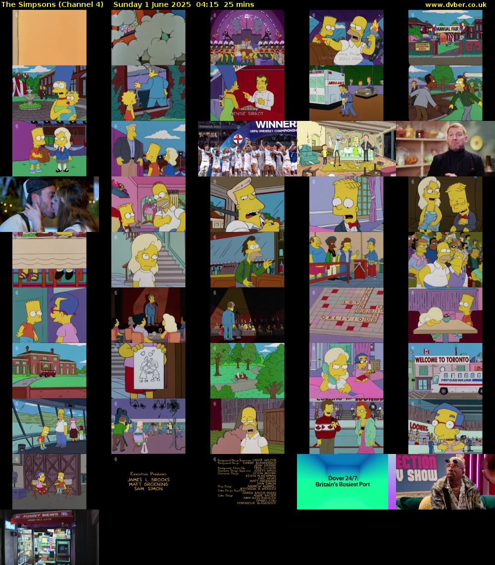 The Simpsons (Channel 4) Sunday 1 June 2025 04:15 - 04:40