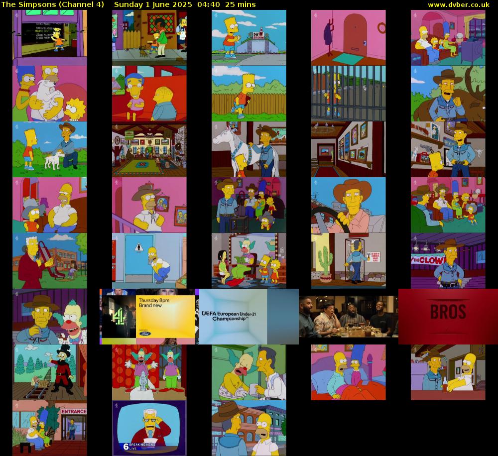 The Simpsons (Channel 4) Sunday 1 June 2025 04:40 - 05:05
