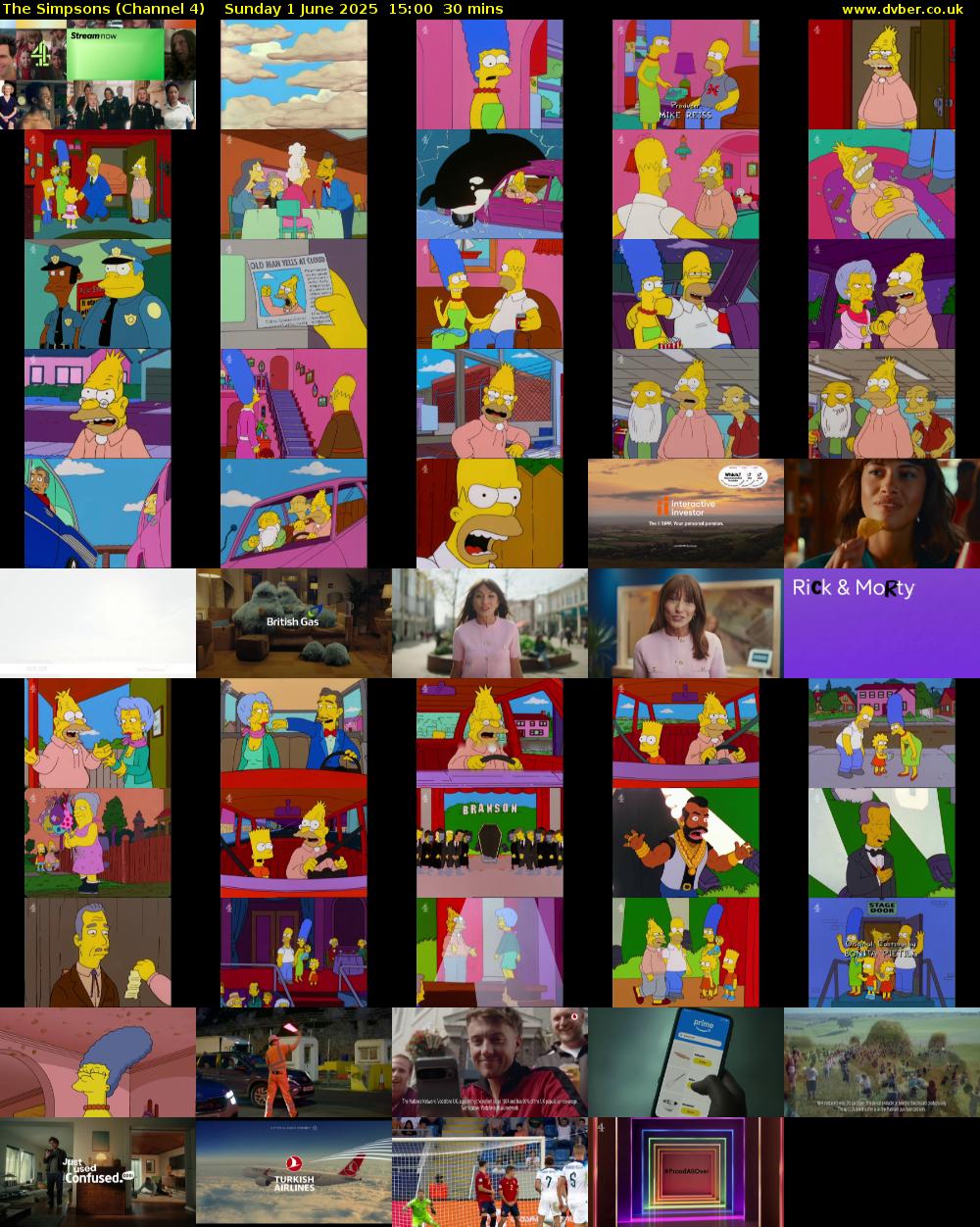 The Simpsons (Channel 4) Sunday 1 June 2025 15:00 - 15:30