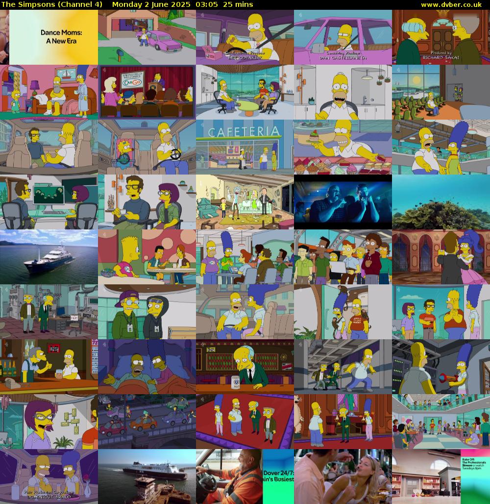 The Simpsons (Channel 4) Monday 2 June 2025 03:05 - 03:30