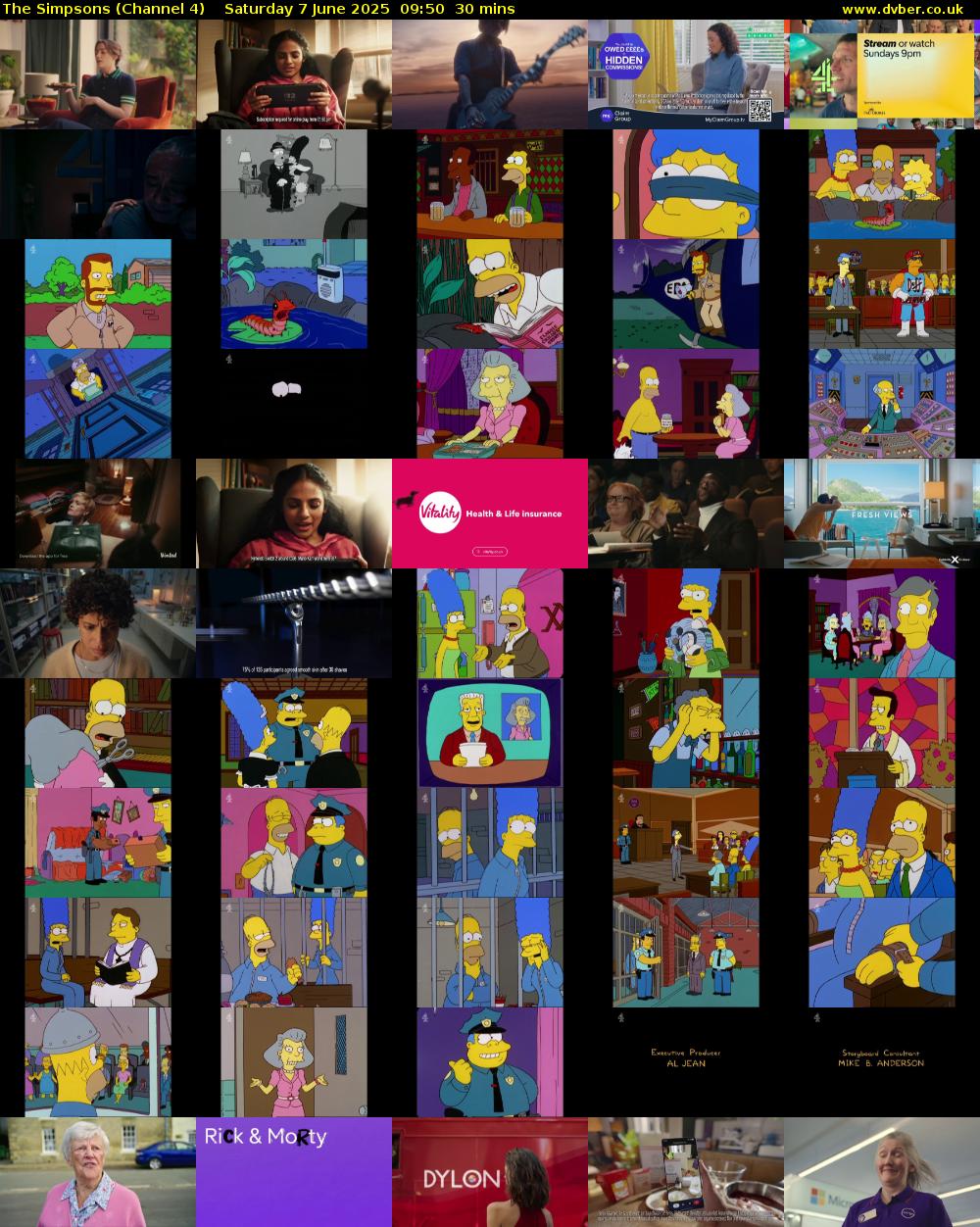 The Simpsons (Channel 4) Saturday 7 June 2025 09:50 - 10:20