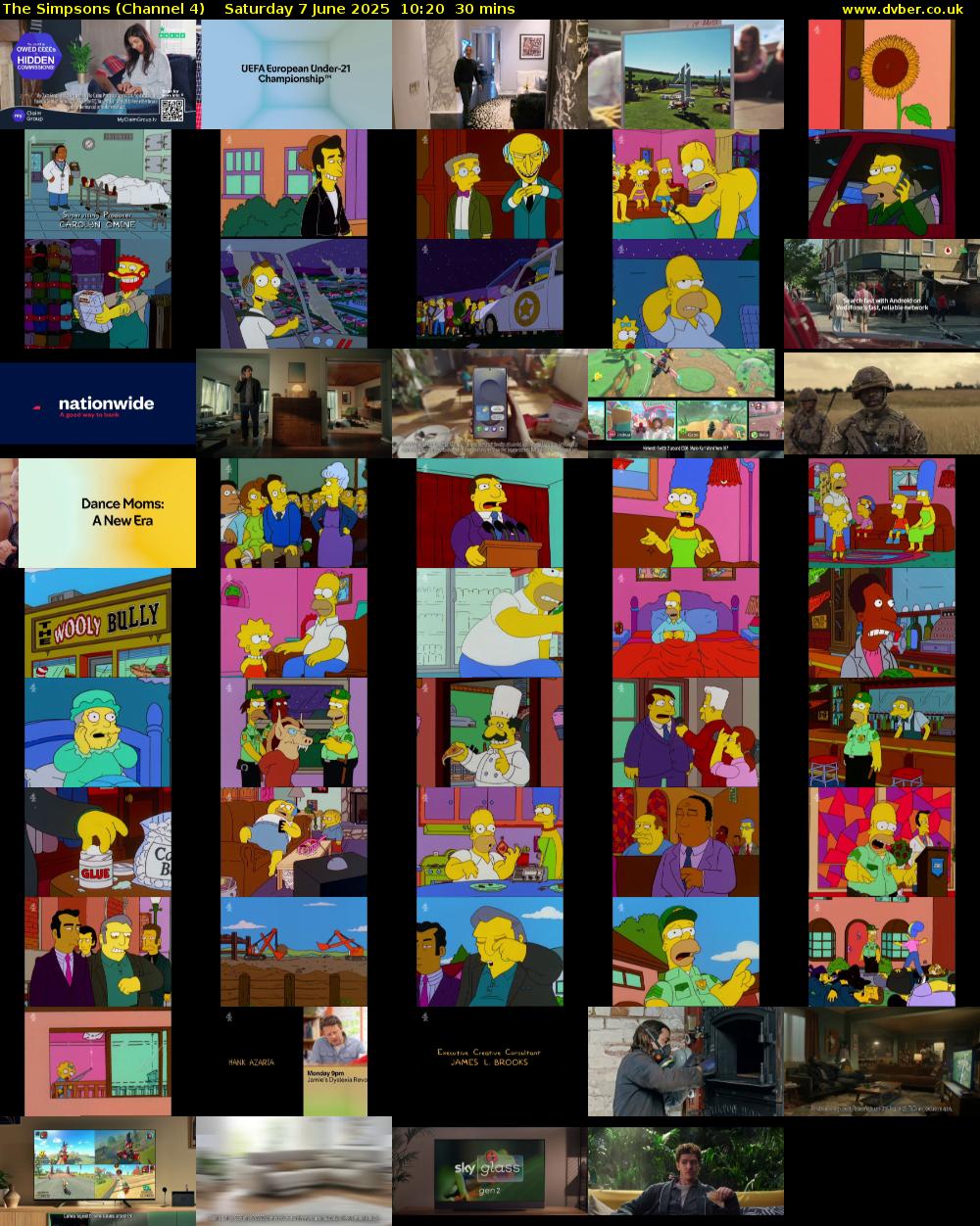 The Simpsons (Channel 4) Saturday 7 June 2025 10:20 - 10:50