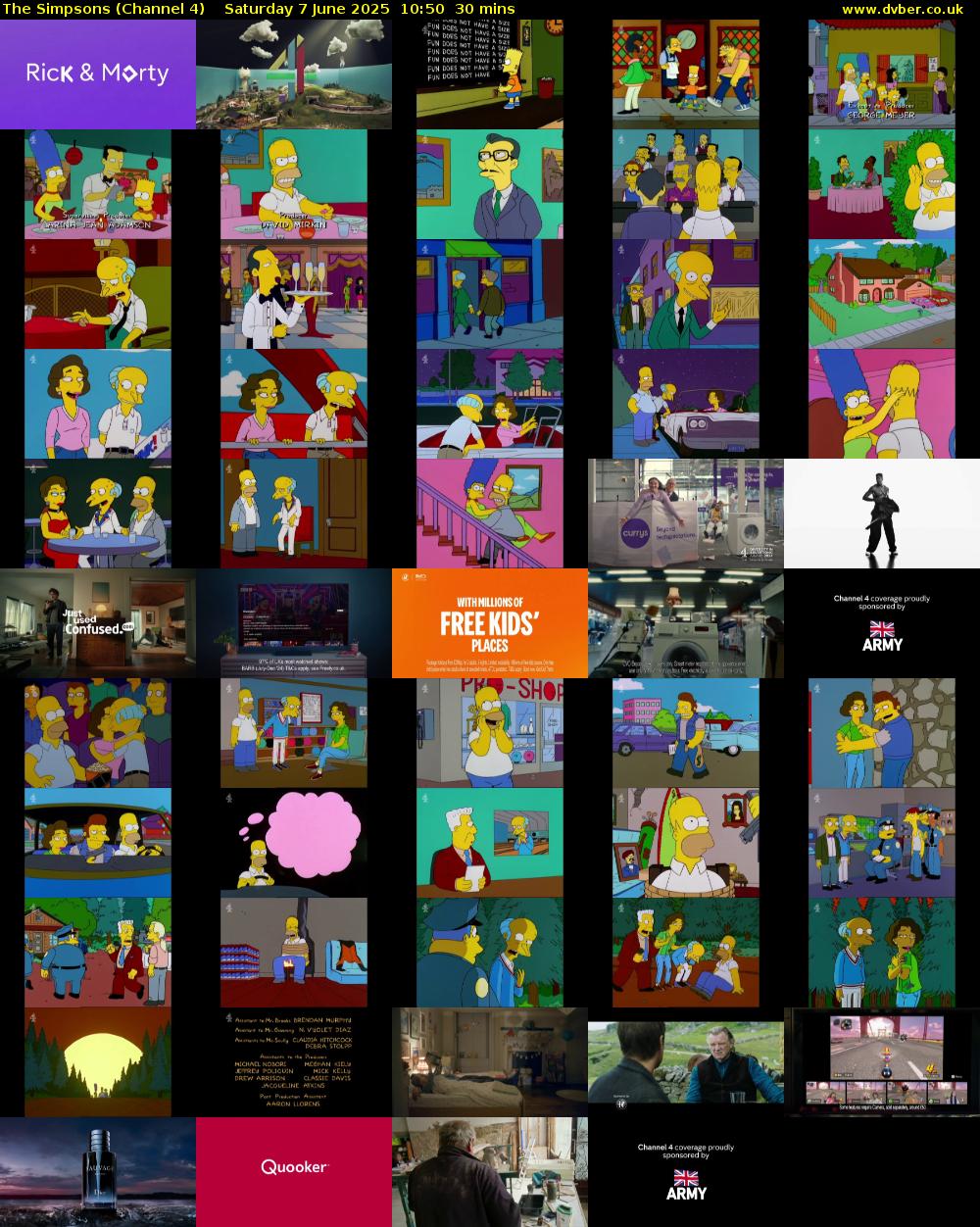 The Simpsons (Channel 4) Saturday 7 June 2025 10:50 - 11:20