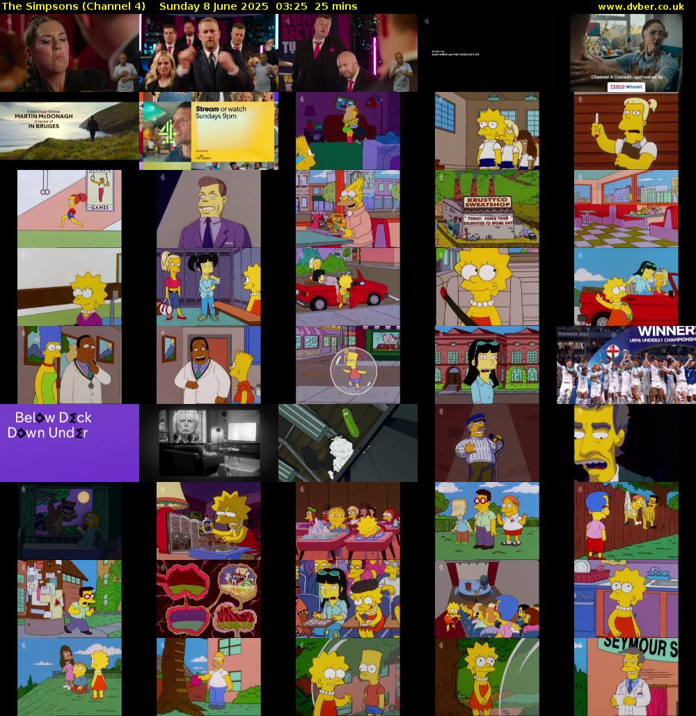 The Simpsons (Channel 4) Sunday 8 June 2025 03:25 - 03:50