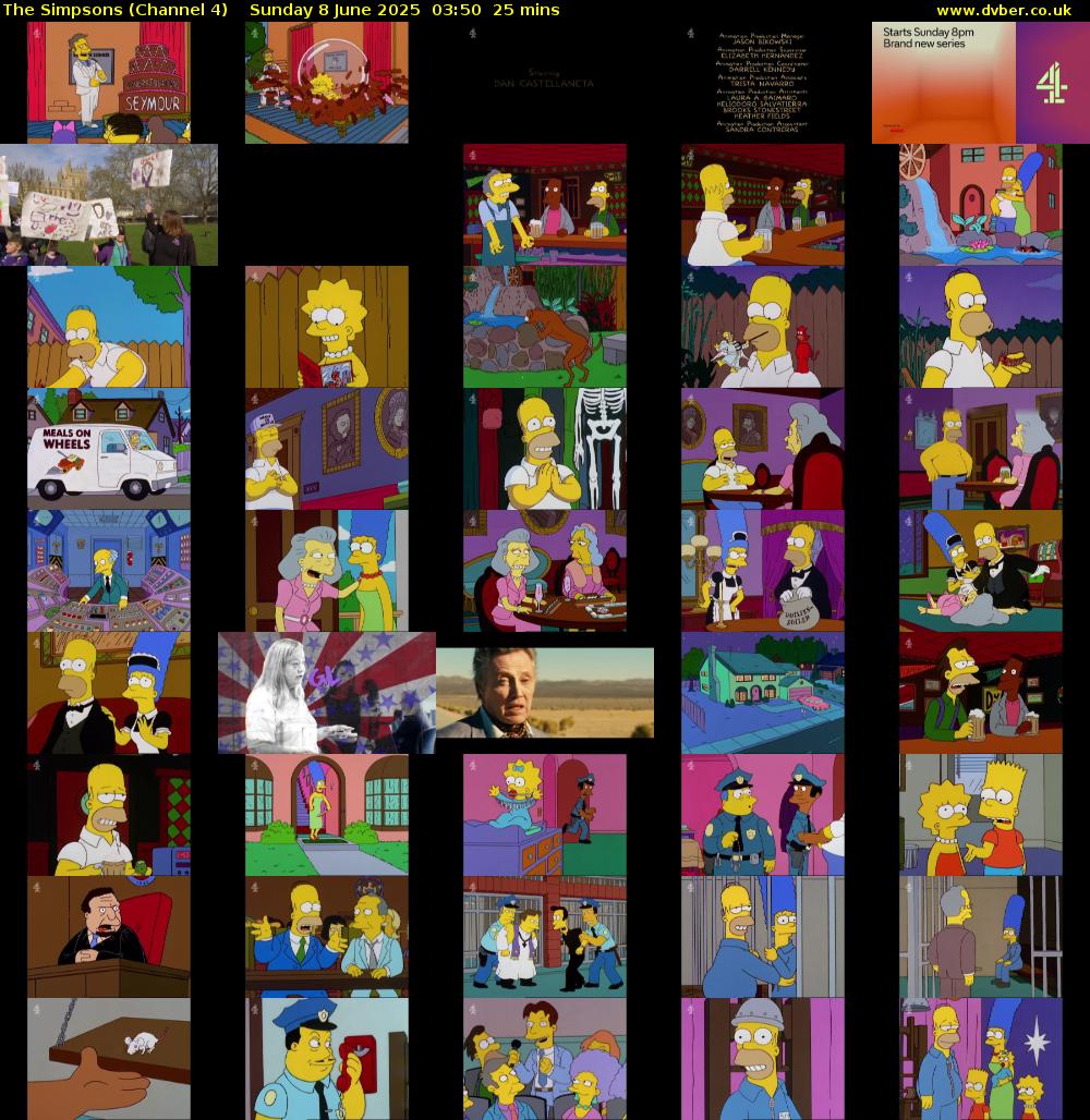 The Simpsons (Channel 4) Sunday 8 June 2025 03:50 - 04:15
