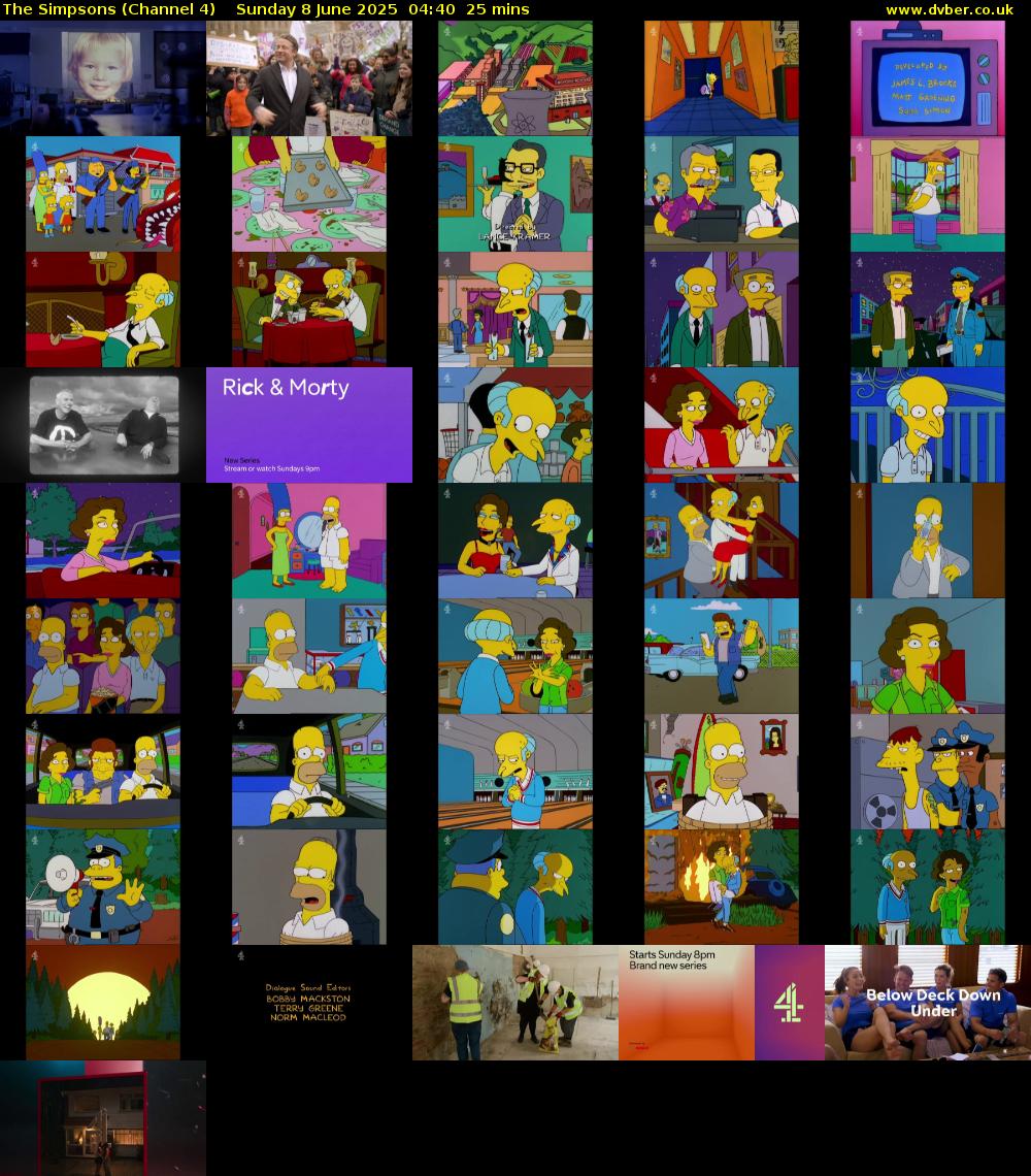 The Simpsons (Channel 4) Sunday 8 June 2025 04:40 - 05:05