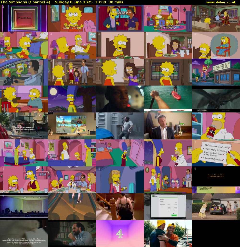 The Simpsons (Channel 4) Sunday 8 June 2025 13:00 - 13:30