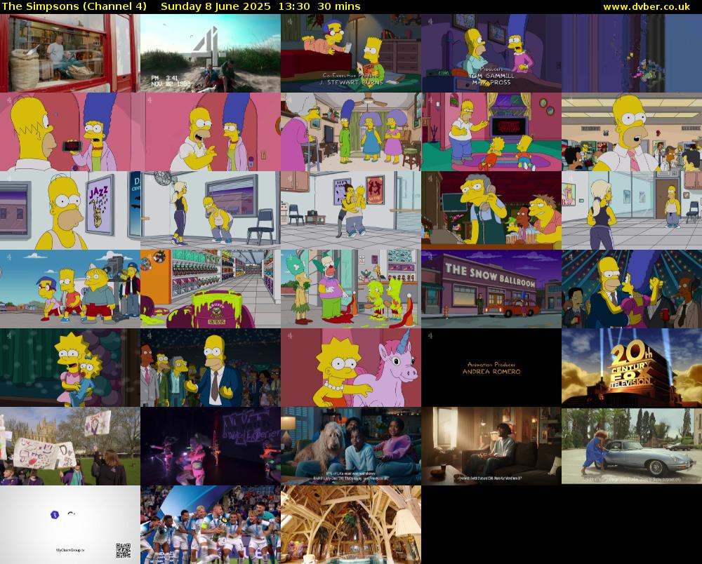 The Simpsons (Channel 4) Sunday 8 June 2025 13:30 - 14:00