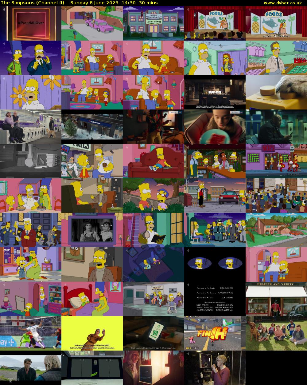 The Simpsons (Channel 4) Sunday 8 June 2025 14:30 - 15:00