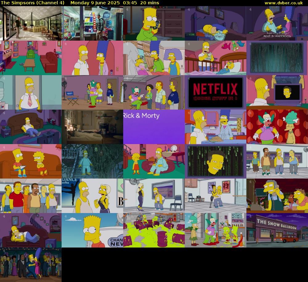 The Simpsons (Channel 4) Monday 9 June 2025 03:45 - 04:05