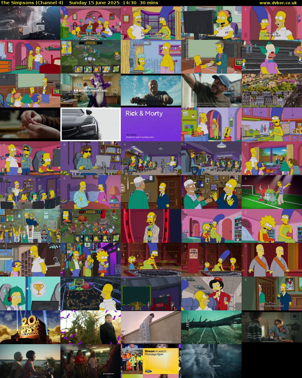 The Simpsons (Channel 4) Sunday 15 June 2025 14:30 - 15:00