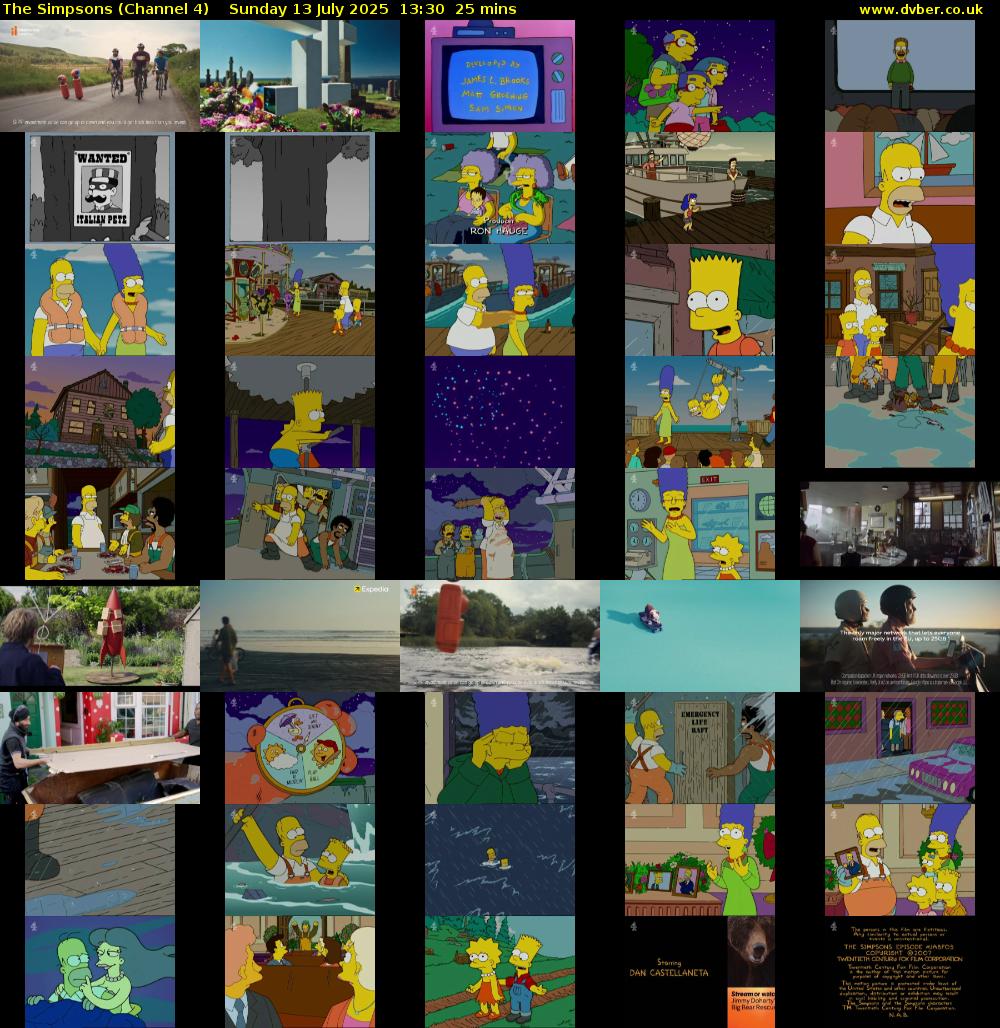 The Simpsons (Channel 4) Sunday 13 July 2025 13:30 - 13:55
