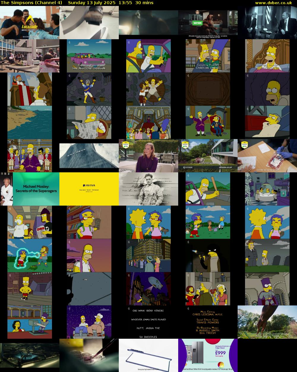The Simpsons (Channel 4) Sunday 13 July 2025 13:55 - 14:25