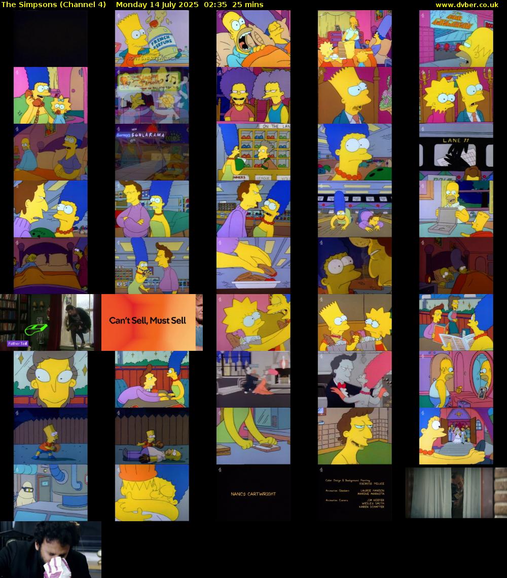 The Simpsons (Channel 4) Monday 14 July 2025 02:35 - 03:00