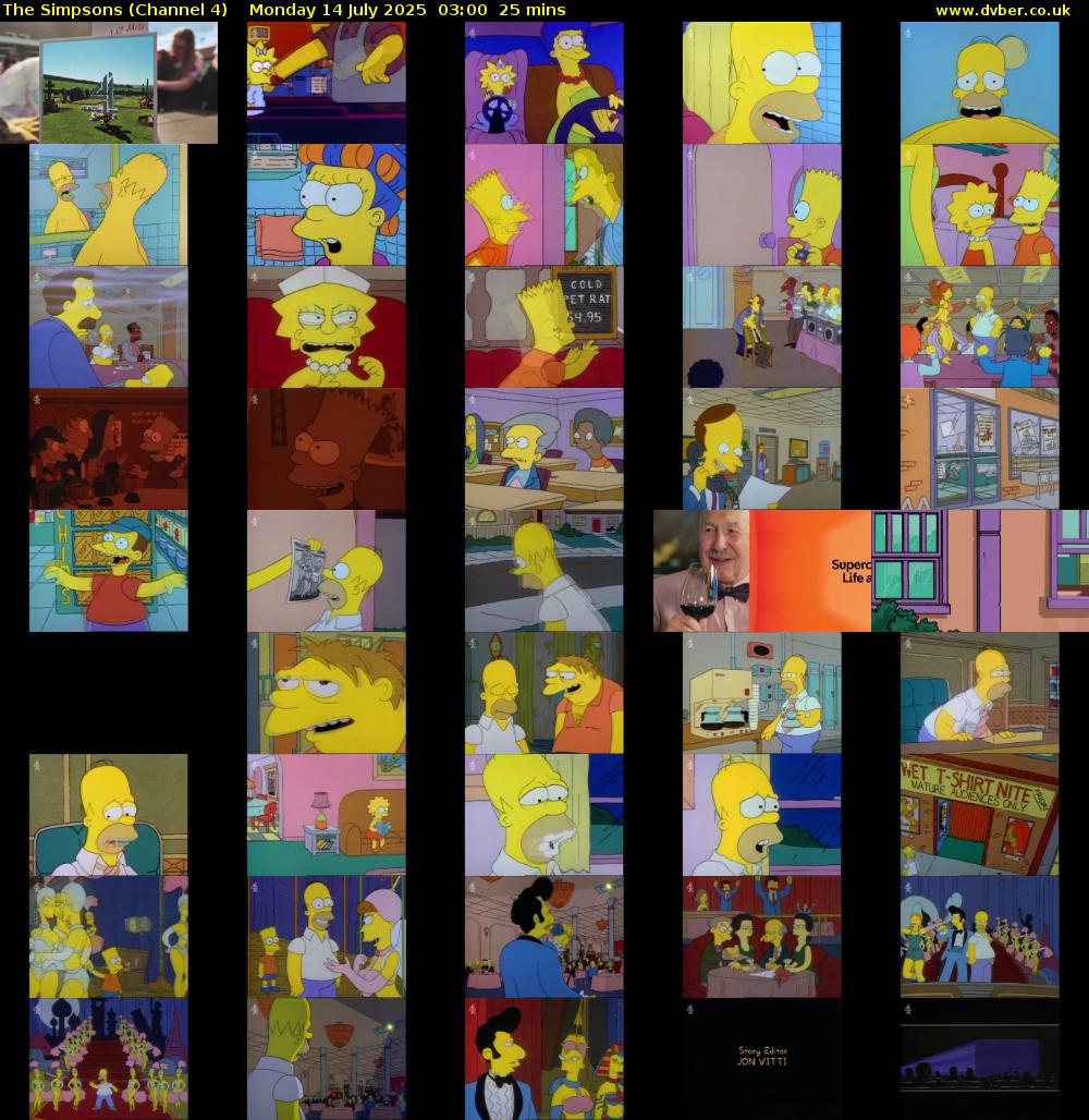 The Simpsons (Channel 4) Monday 14 July 2025 03:00 - 03:25