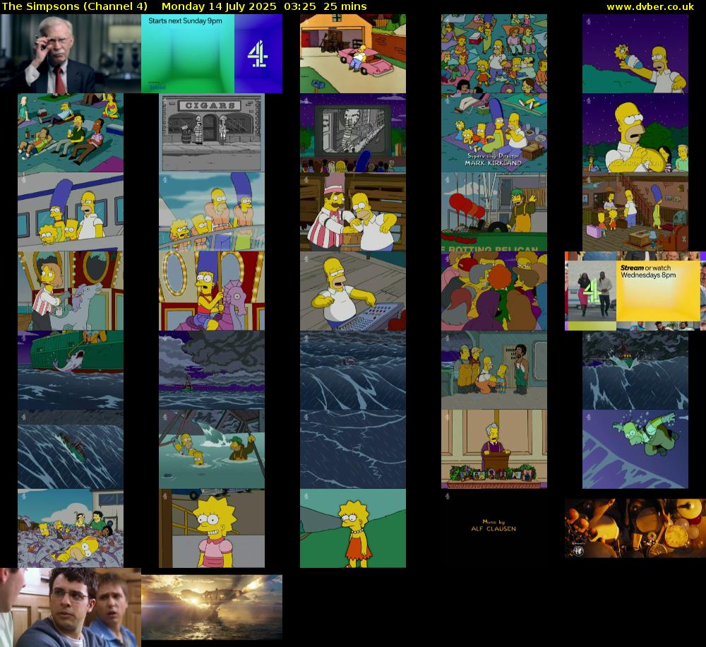 The Simpsons (Channel 4) Monday 14 July 2025 03:25 - 03:50