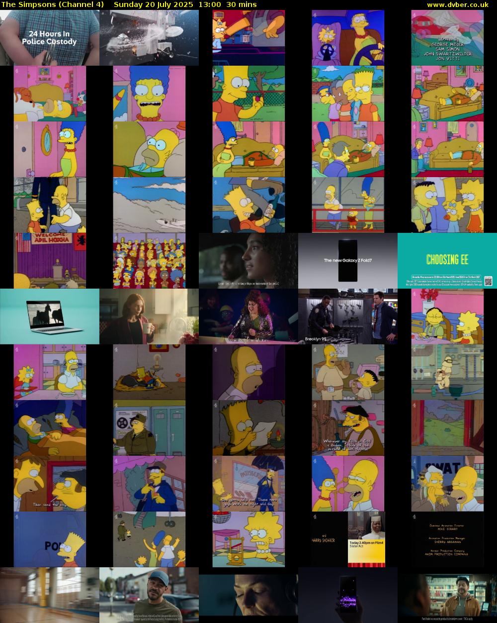 The Simpsons (Channel 4) Sunday 20 July 2025 13:00 - 13:30
