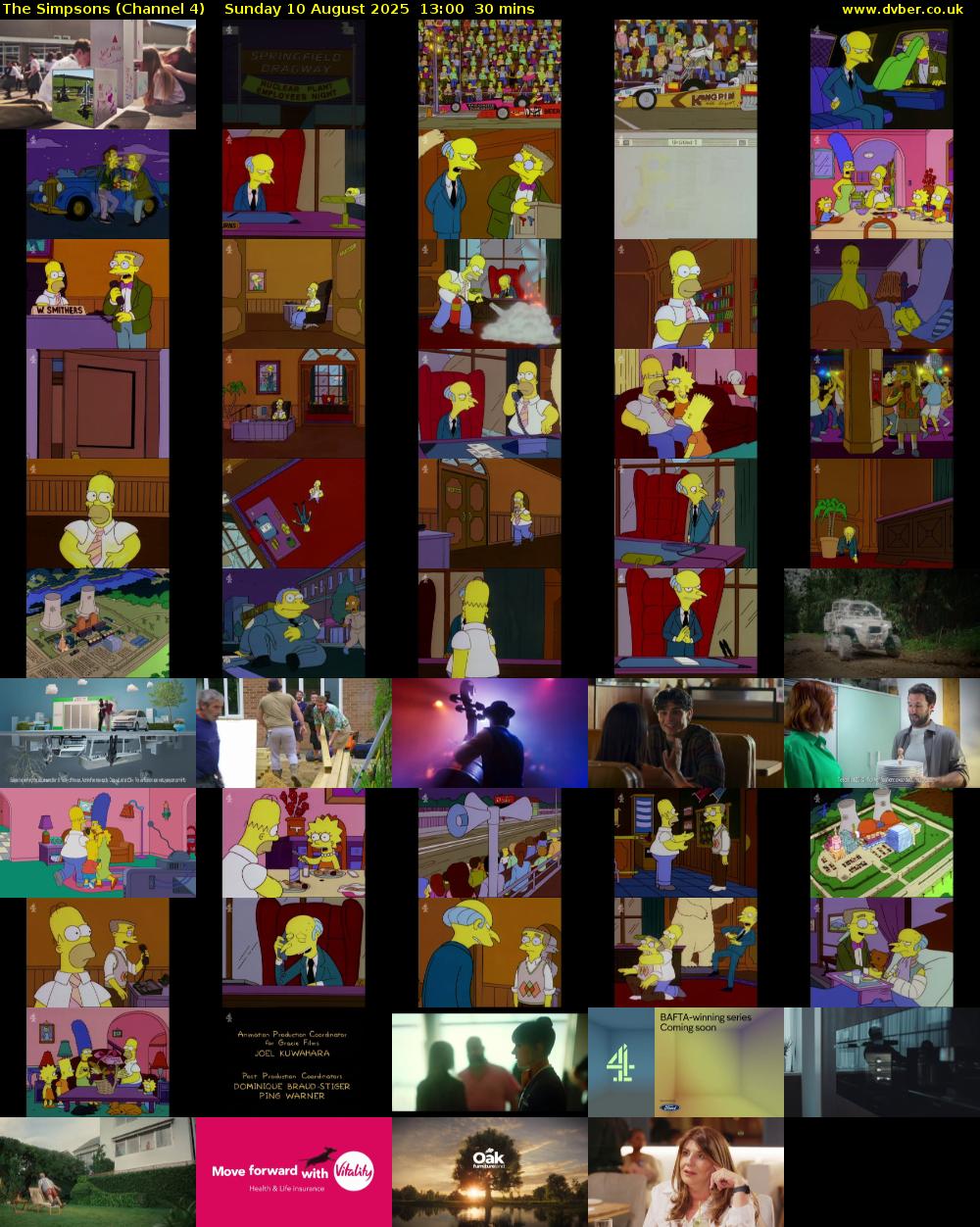 The Simpsons (Channel 4) Sunday 10 August 2025 13:00 - 13:30
