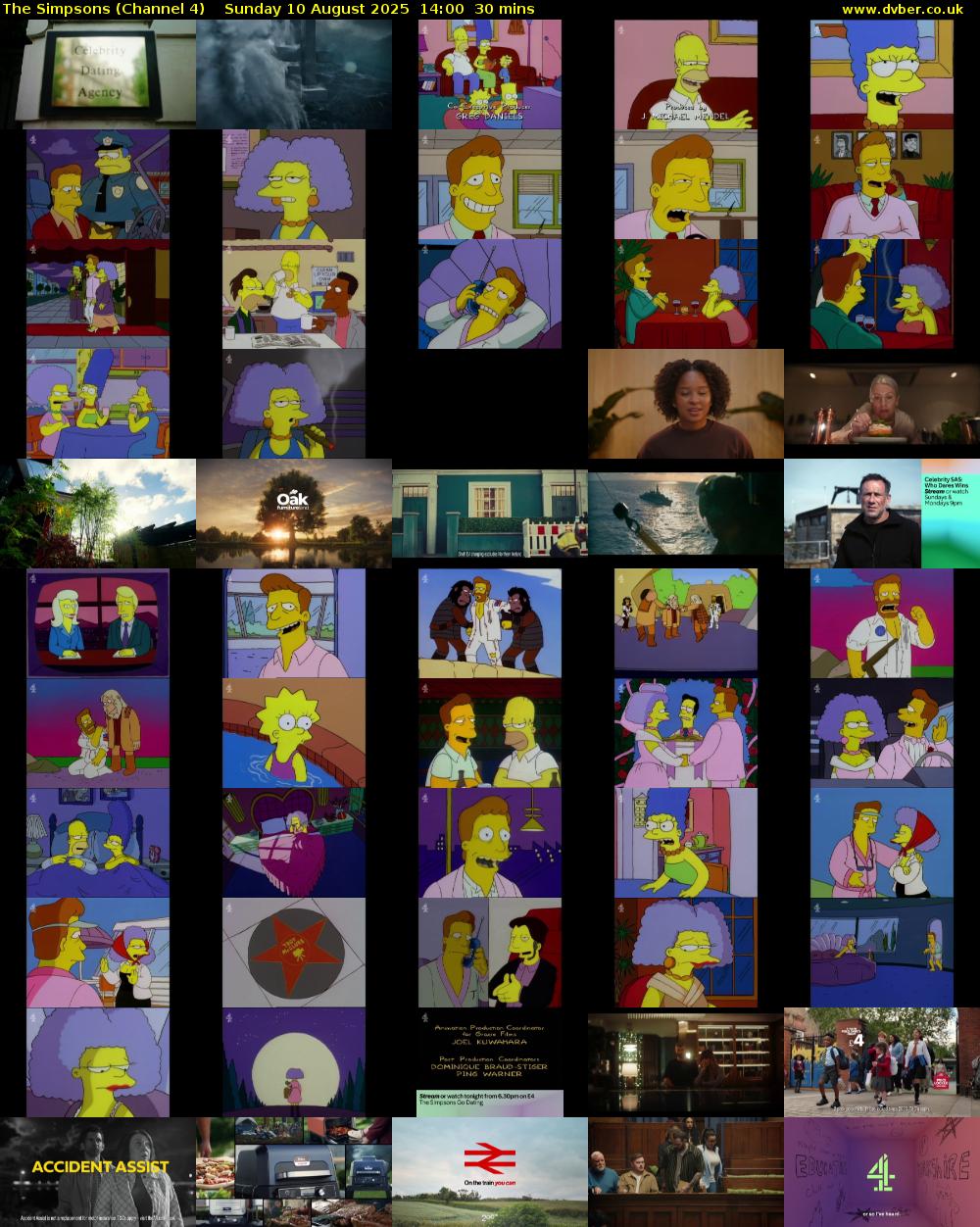 The Simpsons (Channel 4) Sunday 10 August 2025 14:00 - 14:30