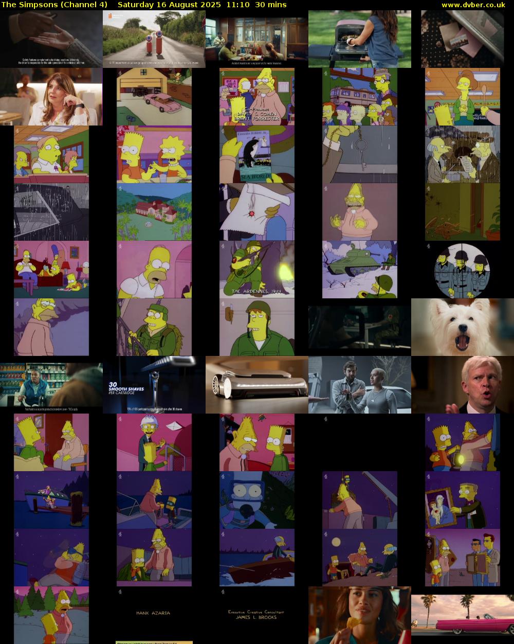 The Simpsons (Channel 4) Saturday 16 August 2025 11:10 - 11:40