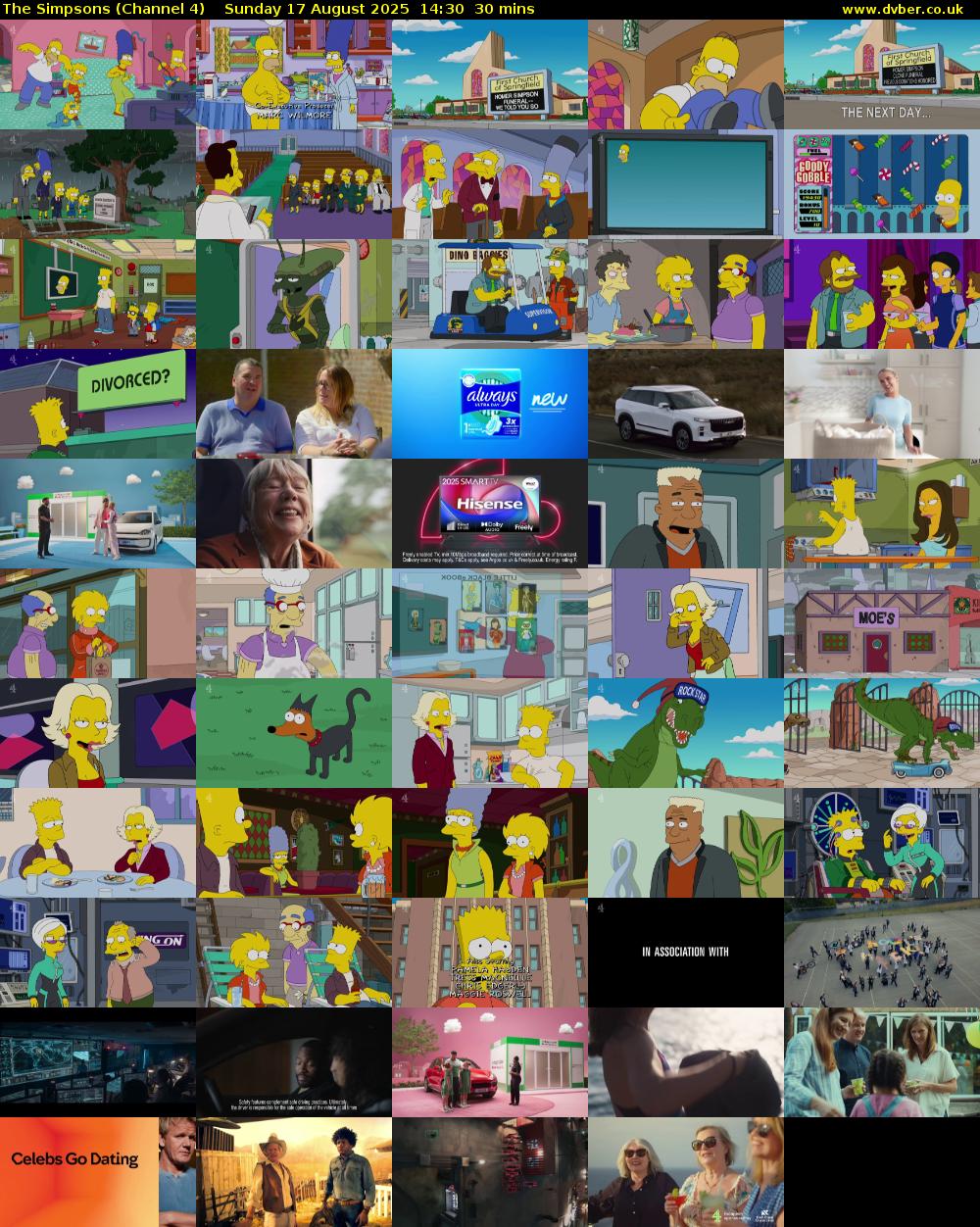 The Simpsons (Channel 4) Sunday 17 August 2025 14:30 - 15:00
