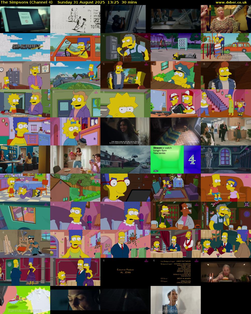The Simpsons (Channel 4) Sunday 31 August 2025 13:25 - 13:55