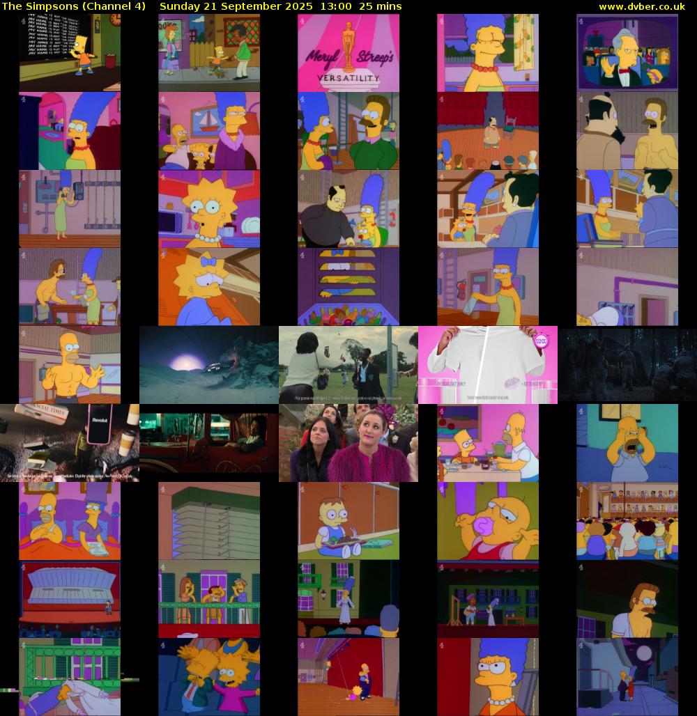 The Simpsons (Channel 4) Sunday 21 September 2025 13:00 - 13:25