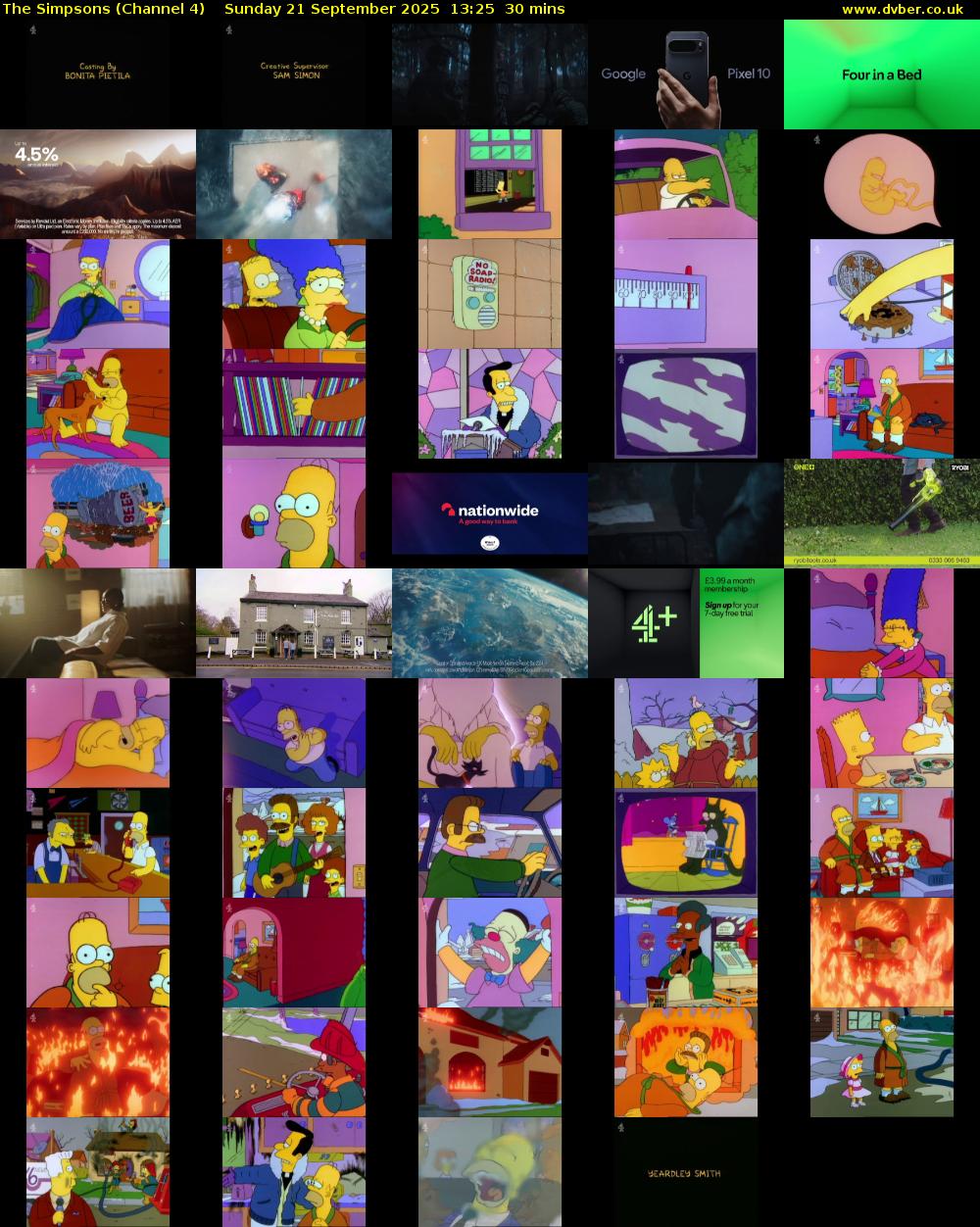 The Simpsons (Channel 4) Sunday 21 September 2025 13:25 - 13:55